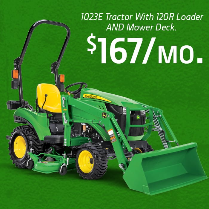 1023E Tractor with Loader & Mower Deck