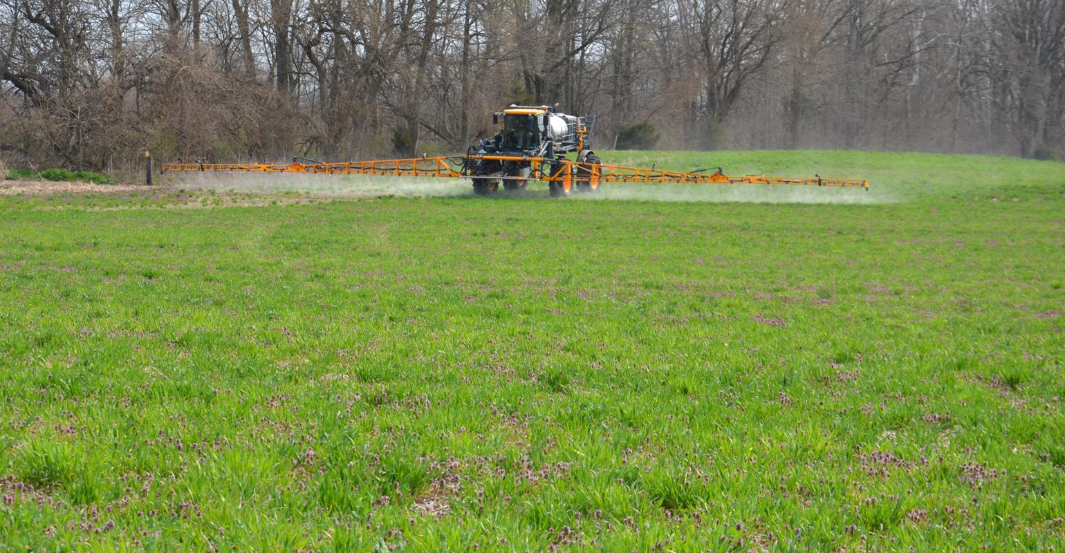 Sprayer in a field
